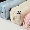 High Capacity Pencil Case Bowknot Print Pen Pouches Pencil Organizers Storage Bag Travel Cosmetic Bag for Women Student