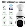 5G ve 2.4G WIFI Gözetim 360° Döndürme Otomatik Takip Panoramik Kamera Kablosuz E27 PTZ Kamera CCTV IR Gece Görüşü Hareket Algılama İki Yönlü Ses