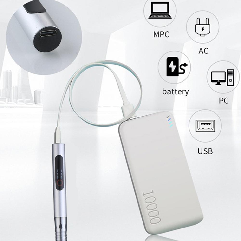 For DIY Crafts USB Engraving Pen Rotary Engraver White Lightweight Compact USB Rechargeable Three Speed Settings