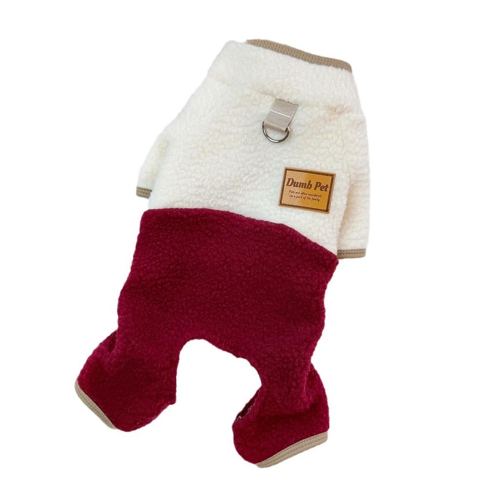 Stand-up Collar Thermal Dog Four-legged Clothing Autumn and Winter Lamb Wool Velvet Cat Clothing Pet Supplies Teddy Bichon