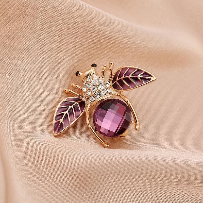Animal Insect Alloy Sparkling Bee Brooch Pin Jewelry For Women Fashion Accessory