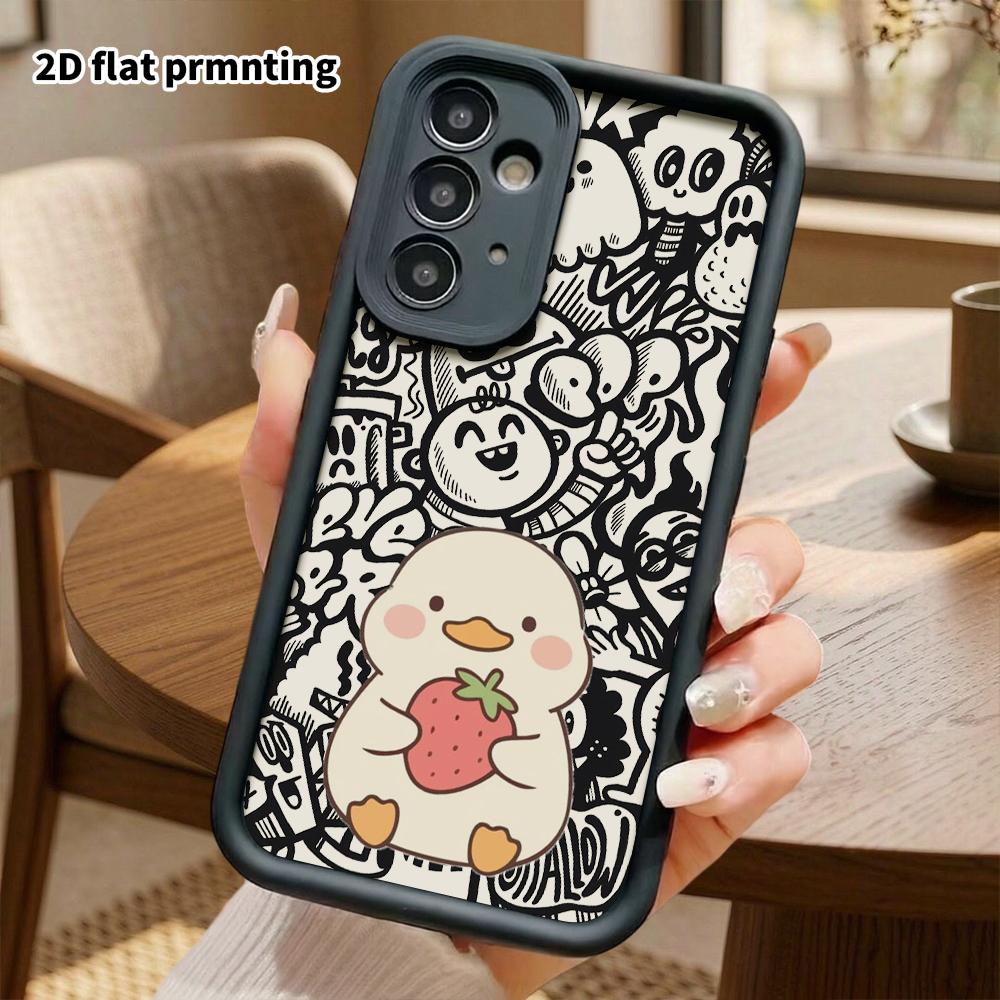 Phone Case: 2D Flat Samsung Galaxy A34 A35 M05 M06 S20 S22 S21 FE Plus 5G Protective Case, Little White Duck, Christmas and Halloween Gift