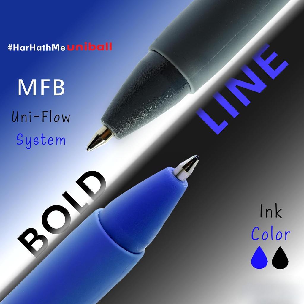 Uni-Ball MFB 0.7mm Black Ink Ball Pen Pack of 12 | Retractable Pen for Office, School & Home Use