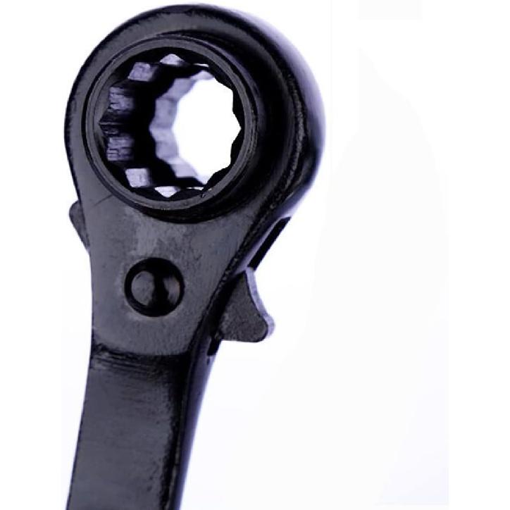 Scaffold Podger Ratchet Spanner, 14x17mm Erecting Scaffold Tool Ratcheting Socket Spanner Wrench, 28.5mm Length, Black, 1 Pcs