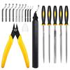 Deburring Tool Set for 3D Printer 11PCS Mix Blades Removing Burr 5PCS Needle File Micro Wire Cutter for 3D Print Plastic Model