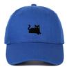 Gorra de béisbol suave bordada con gato negro, adecuada para hombres y mujeres, sombrero de pico de pato