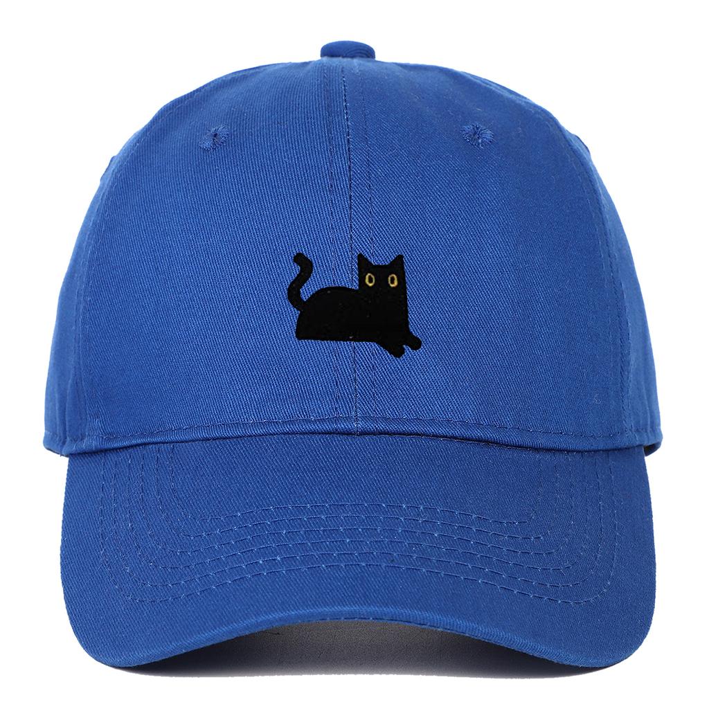 Soft Baseball Cap Embroidered with a Black Cat, Suitable for Men and Women, Duckbill Hat