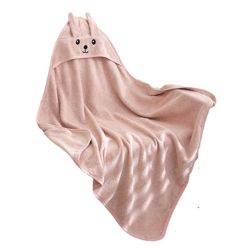 Baby Hooded Poncho Towel  Cotton Class  Bath Cloak with Cartoon Print Super Soft Highly Absorbent for Newborn Infants