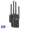 4 Antenna 300M WiFi Extender, Wireless Signal Booster Repeater for Home Router, US/EU/UK Plug