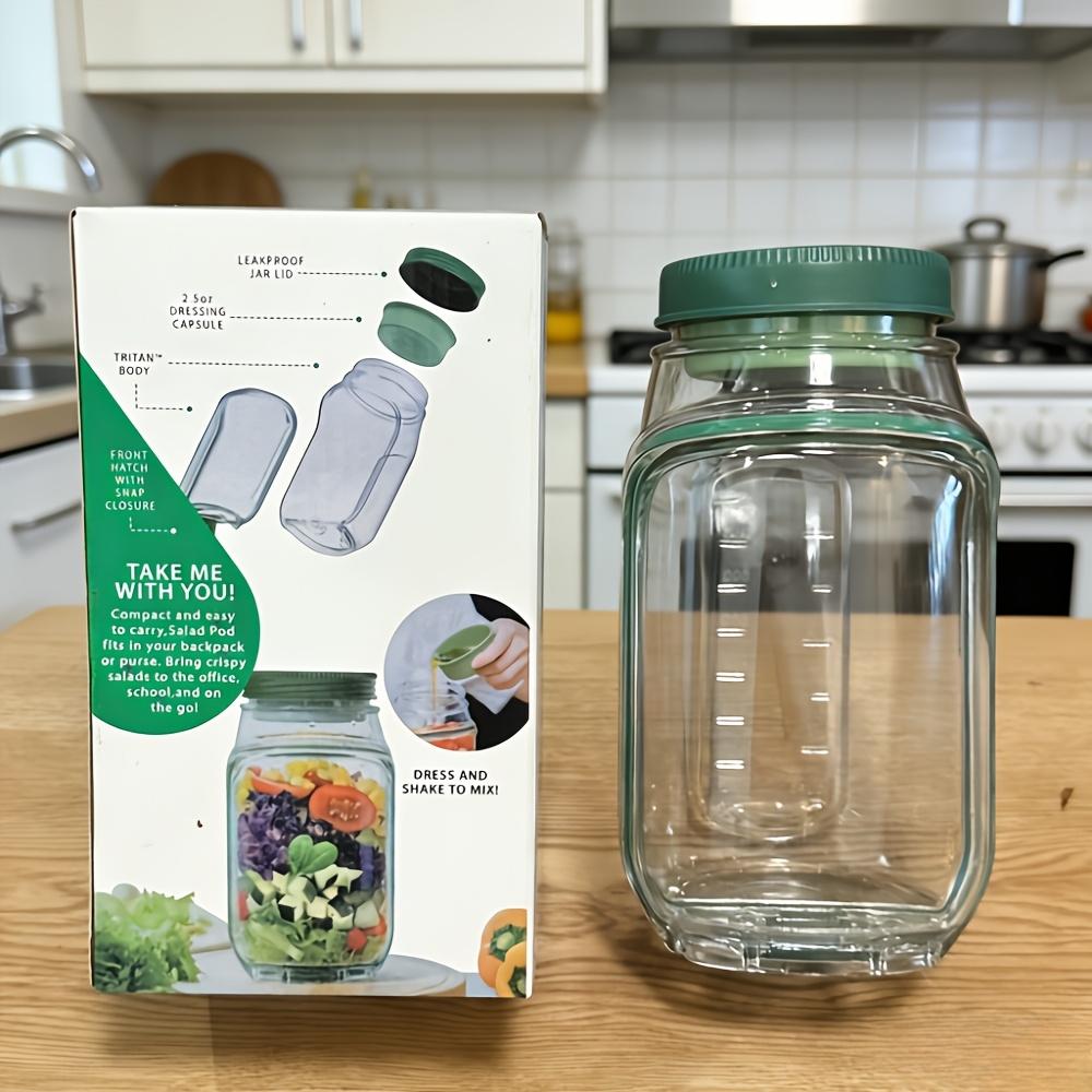 Polypropylene Material Leak-Proof Salad Jar with Side Opening Clip-on Closure Suitable for Microwave Dishwasher Refrigerator - Ideal New salad storage container 1170₽