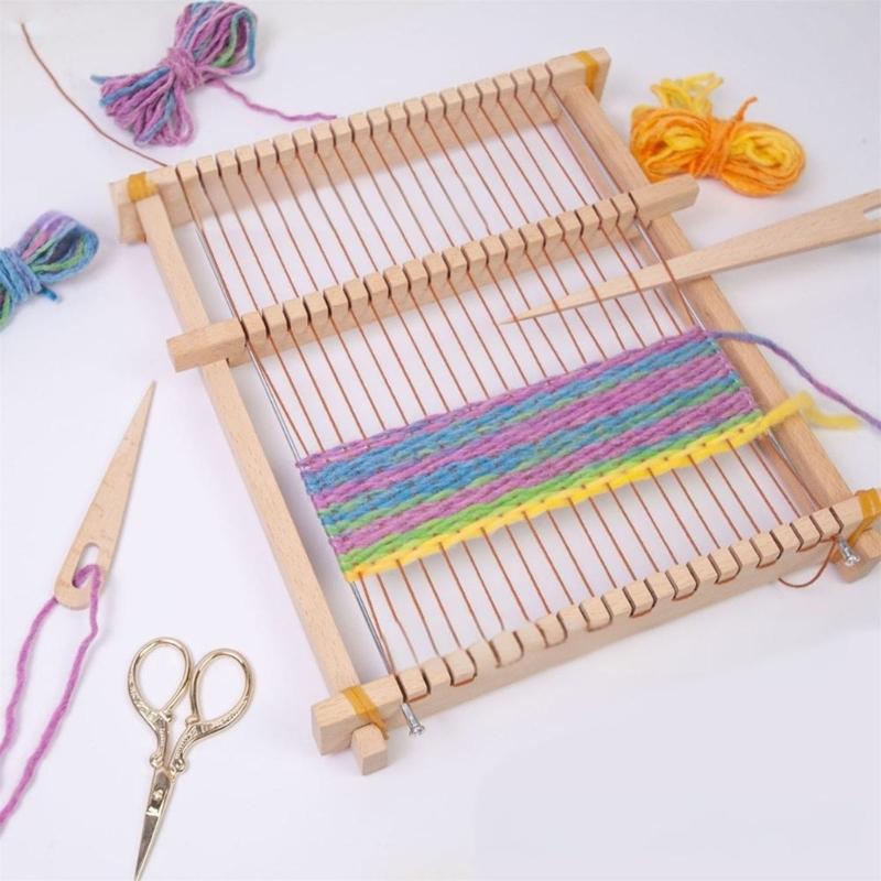 Wood Weaving Loomed Kits Handcraft Wooden Loomed Set Knitting Accessories Craft Supplies for Adults