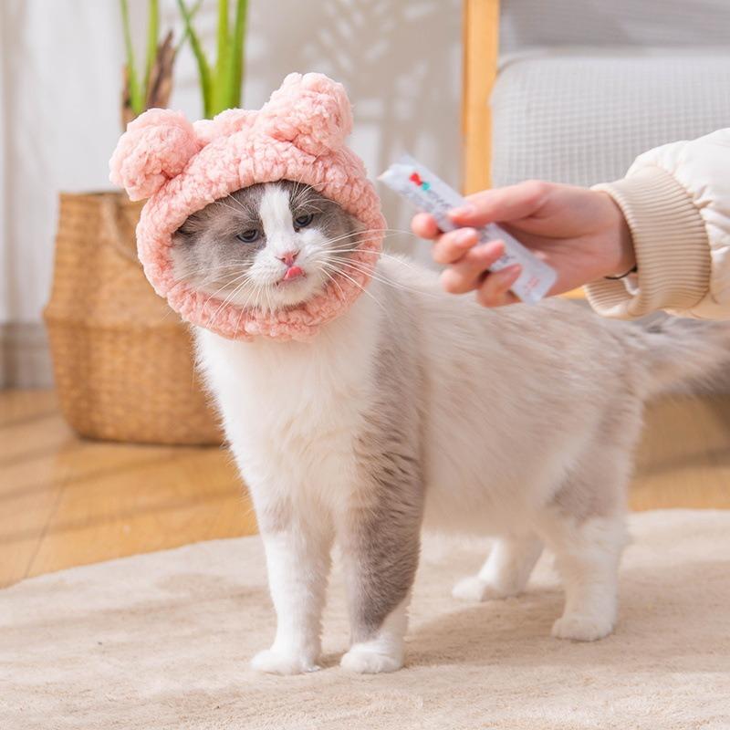 Plush Cat Ear Headband Hat For Small Dogs Birthday Party Decoration