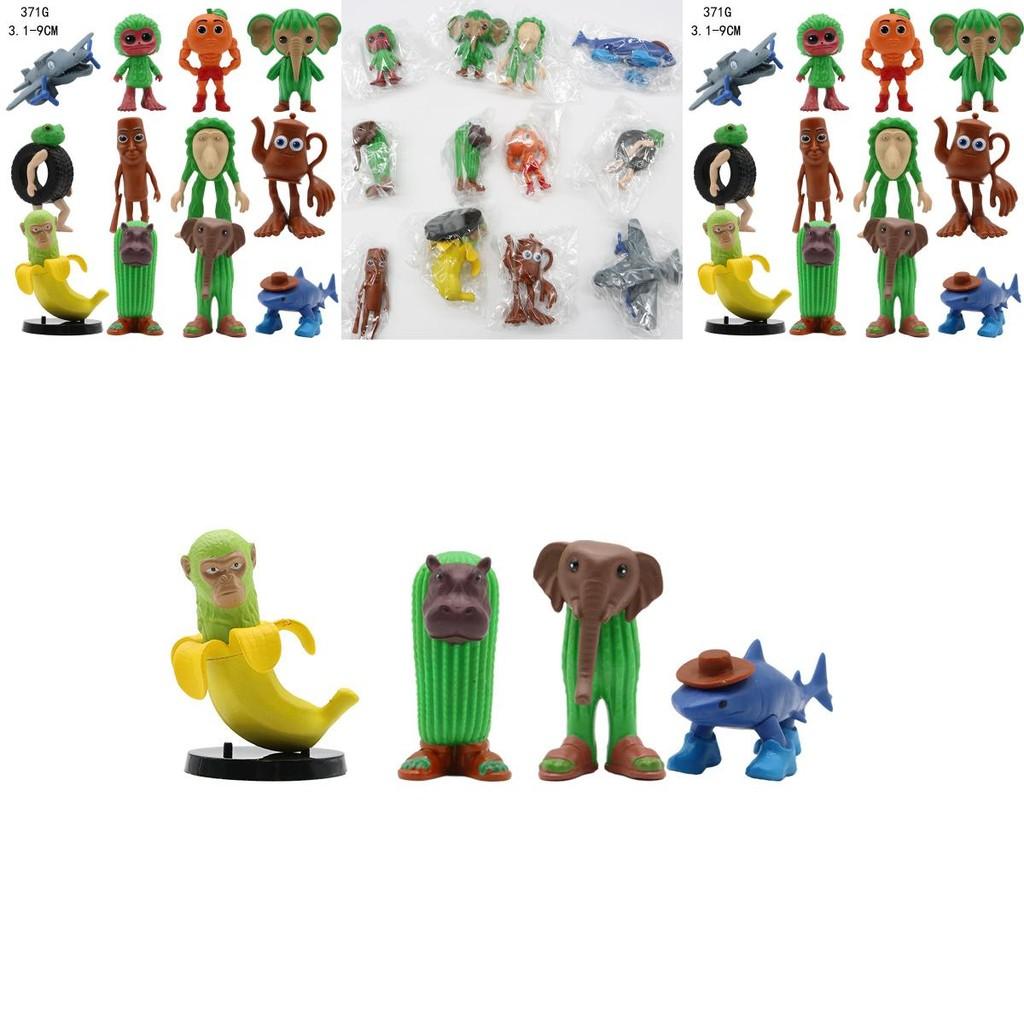 Tungtungtungsahur Wearing Shoes Sharks Bananas Monkeys Animals Desktop Ornaments