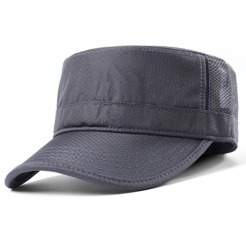 Casquettes militaires à séchage rapide pour hommes, casquettes de baseball à dessus plat d'été pour femmes, casquette de soleil d'extérieur en maille respirante, casquette militaire