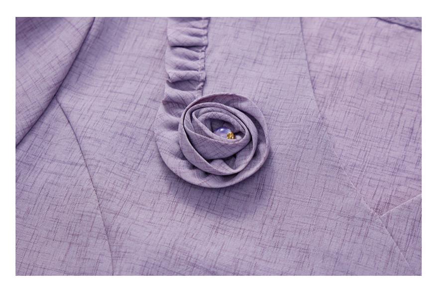 Elegant Summer Floral 3D Suit: Casual Top & Elastic Waist Trousers for Middle-Aged and Elderly Women