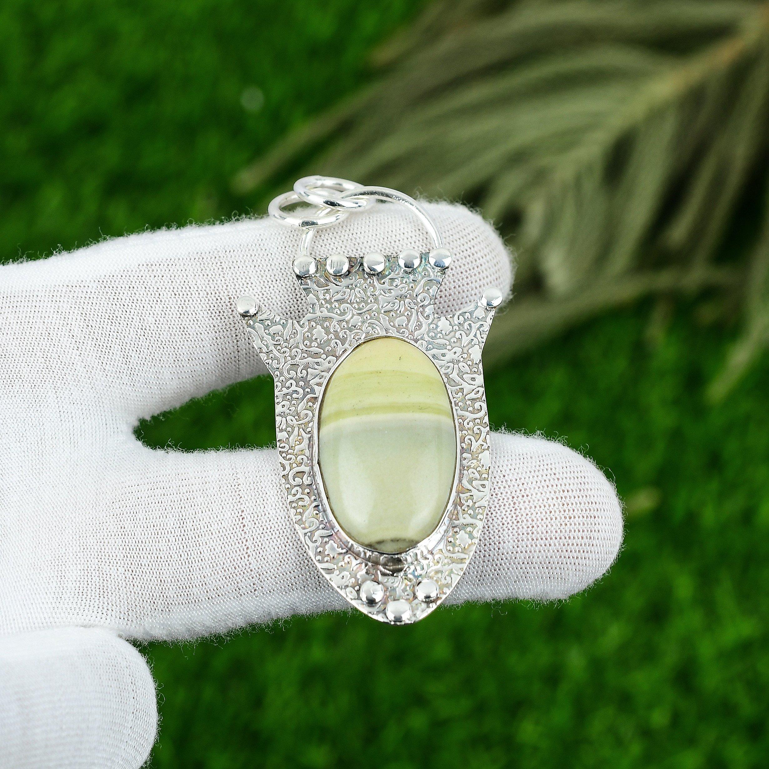 Натуральный Императорский Яшма Драгоценный Камень Ювелирные Изделия 925 Стерлинговое Серебро Подвеска Для Девочек