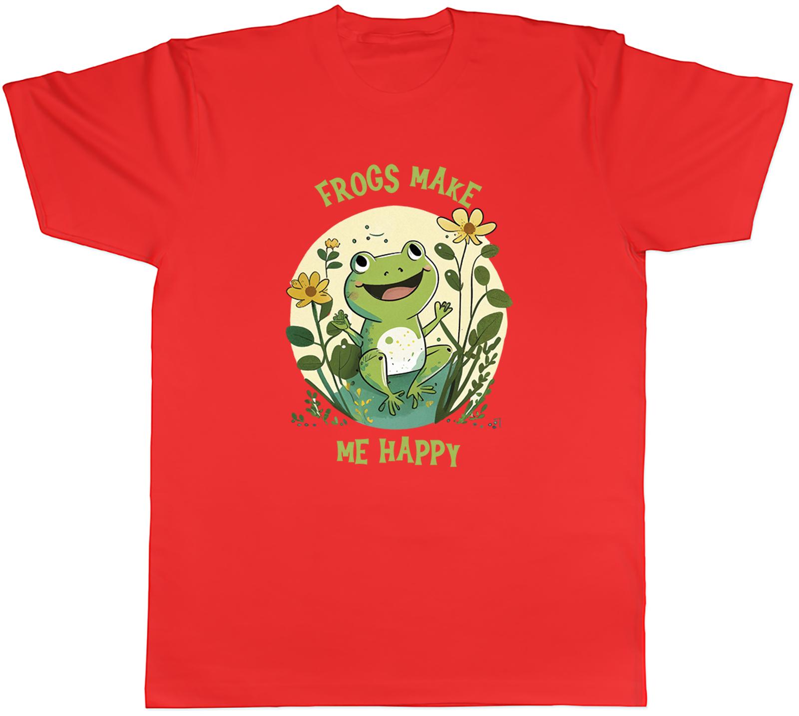 Frogs make me Happy Unisexs TShirt Pet Toad Amphibian Lover Tee Gift S