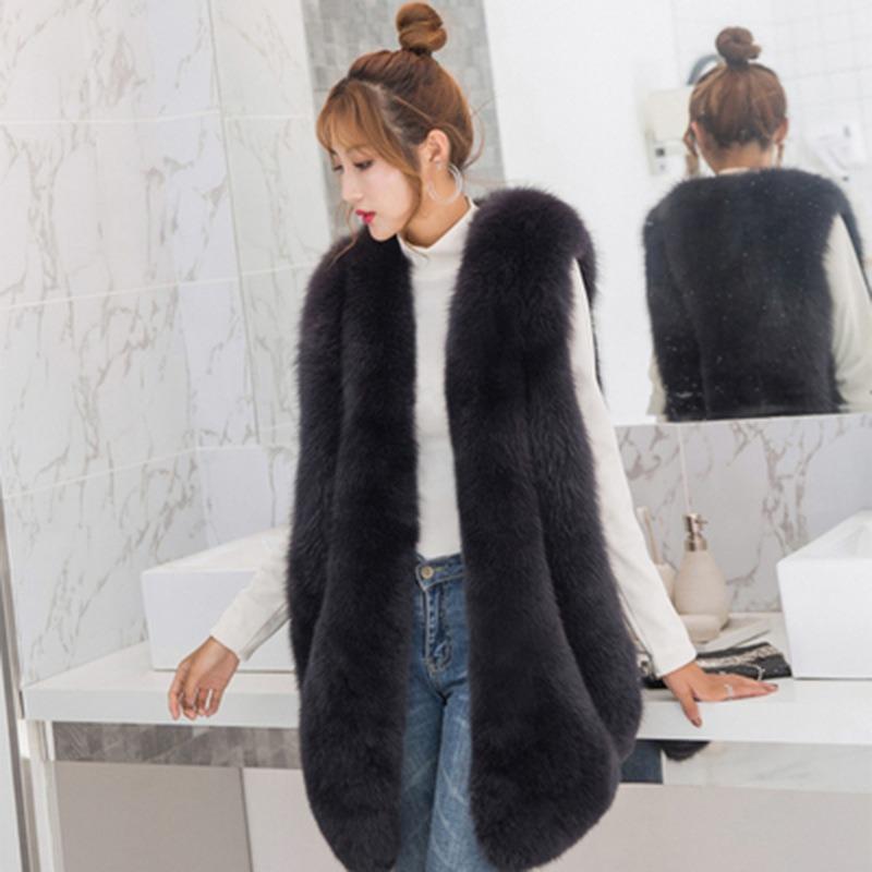 Haining Fur Autumn and Winter New Fox Fur Women's Casual Fur Coat Imitation Fur Vest