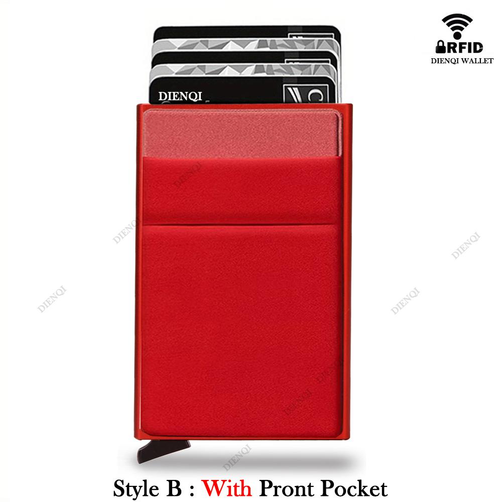 Portafoglio Portatessere RFID Uomo Sottile Mini Minimalista Portafogli Metallo Porta Badge Bancario Custodia Portafoglio per Uomo Carteras Scelta