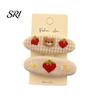 Durable Hair Clips 1 Pair Hairpins Rounded Edges Metal Stable Grip Hand-Embroidered Everyday Wear Flower Pattern Wide BB Clip Side Bang Accessories