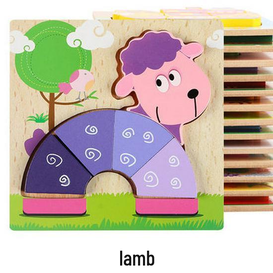 Verdicktes 3D-Holztier- und Transportpuzzle - Pädagogische Bausteine für Kleinkinder