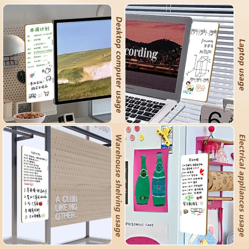 Rewritable Message Memo Board Magnetic Daily Reminder Desktop Notepad Computer Screen Side Using Magnetic Whiteboard