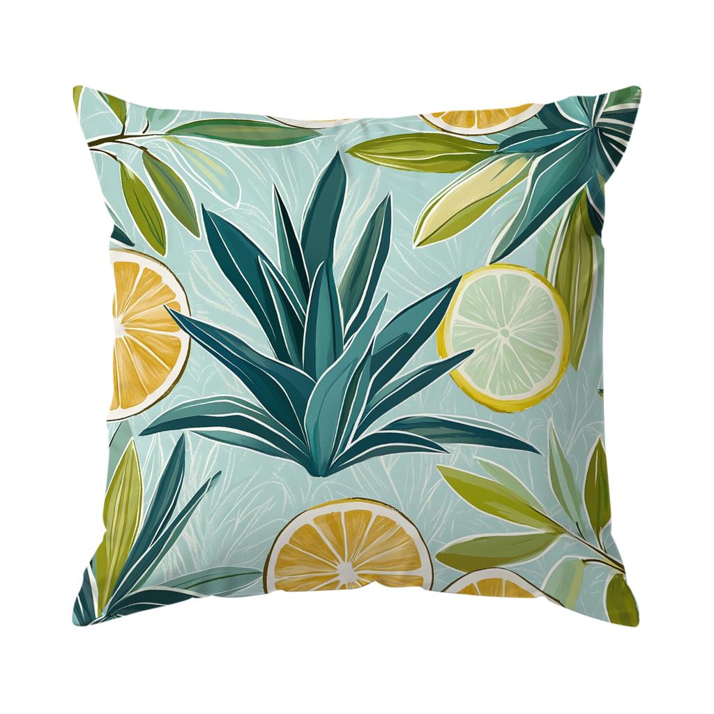 Pcs Hot Fruit Leaves Singlesided Printed Pillowcase Cushion Coversuitable For Living Roombedroomcar Decoration