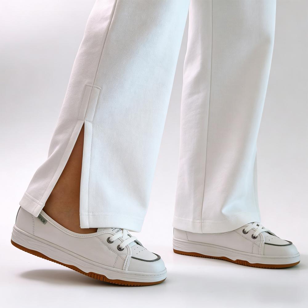 Women White Leather Casual Sneakers Slip-On Comfort Walking Shoes Fashion Loafers Flat Cowhide Lightweight Daily Wear