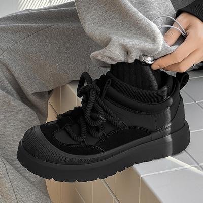 Stivali Martin invernali in velluto ispessito nuovi termici suola spessa stivaletti da neve coppia scarpe nere in cotone