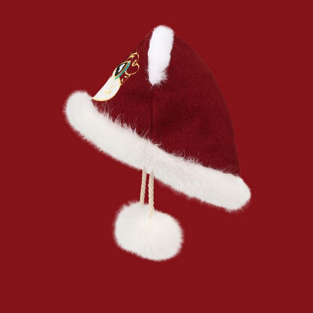 Thickened Children's Lion Dance Hat Ear Muffs Winter Warm Hat Fashion Plush Beanies Outdoor