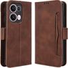 Flip Case for Oppo Reno 13 Pro, Card Slot, Brown