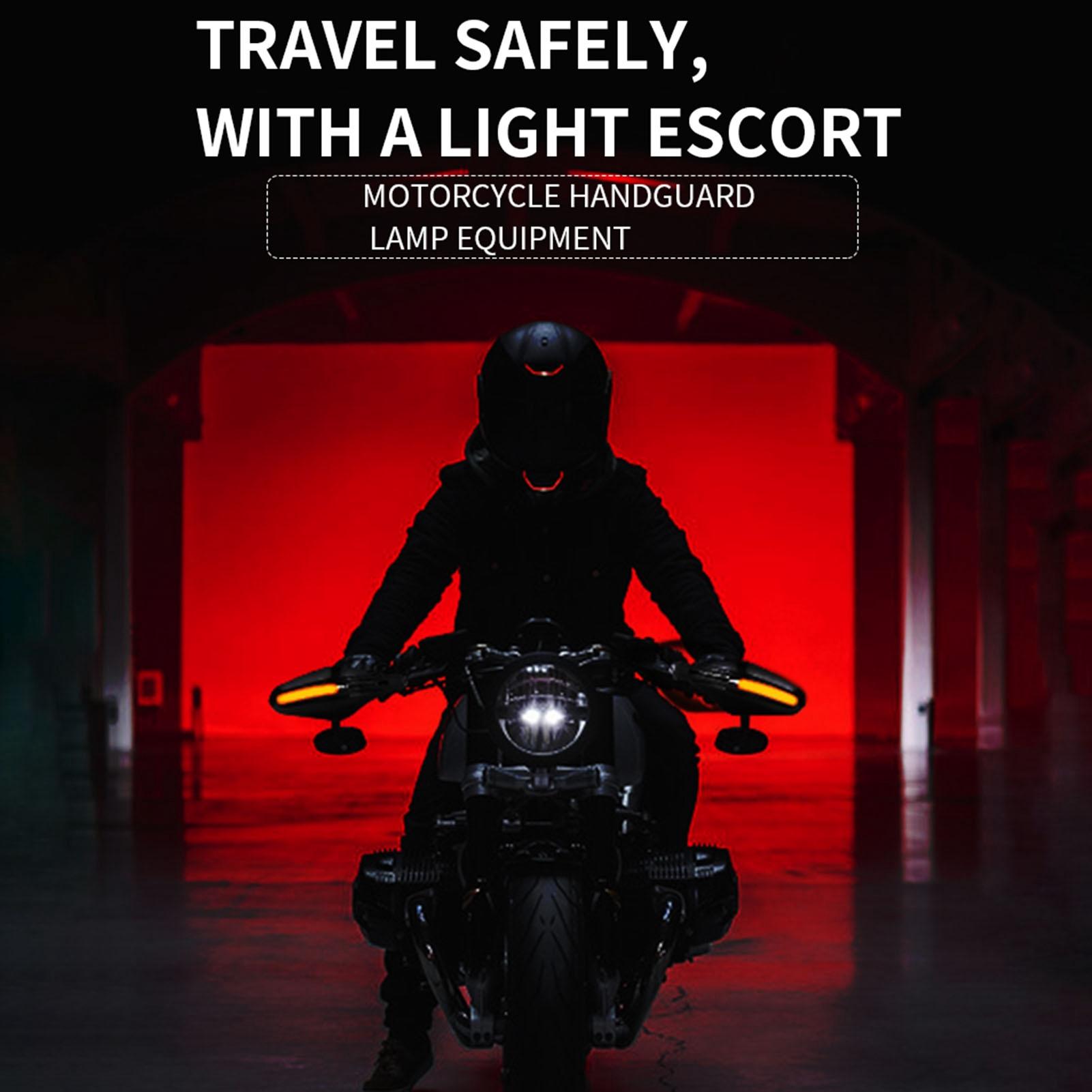 

2Pcs Universal Motorcycle Handguards Handguards with LED Light Motorcycle Handguard Handlebar Protector красный