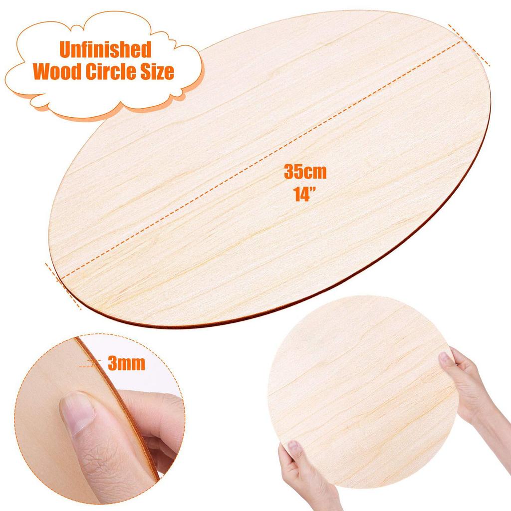 Diy Wood Disc Laser Cutting Poplar Disc Children Handmade Round Wood Chips Teaching Aids