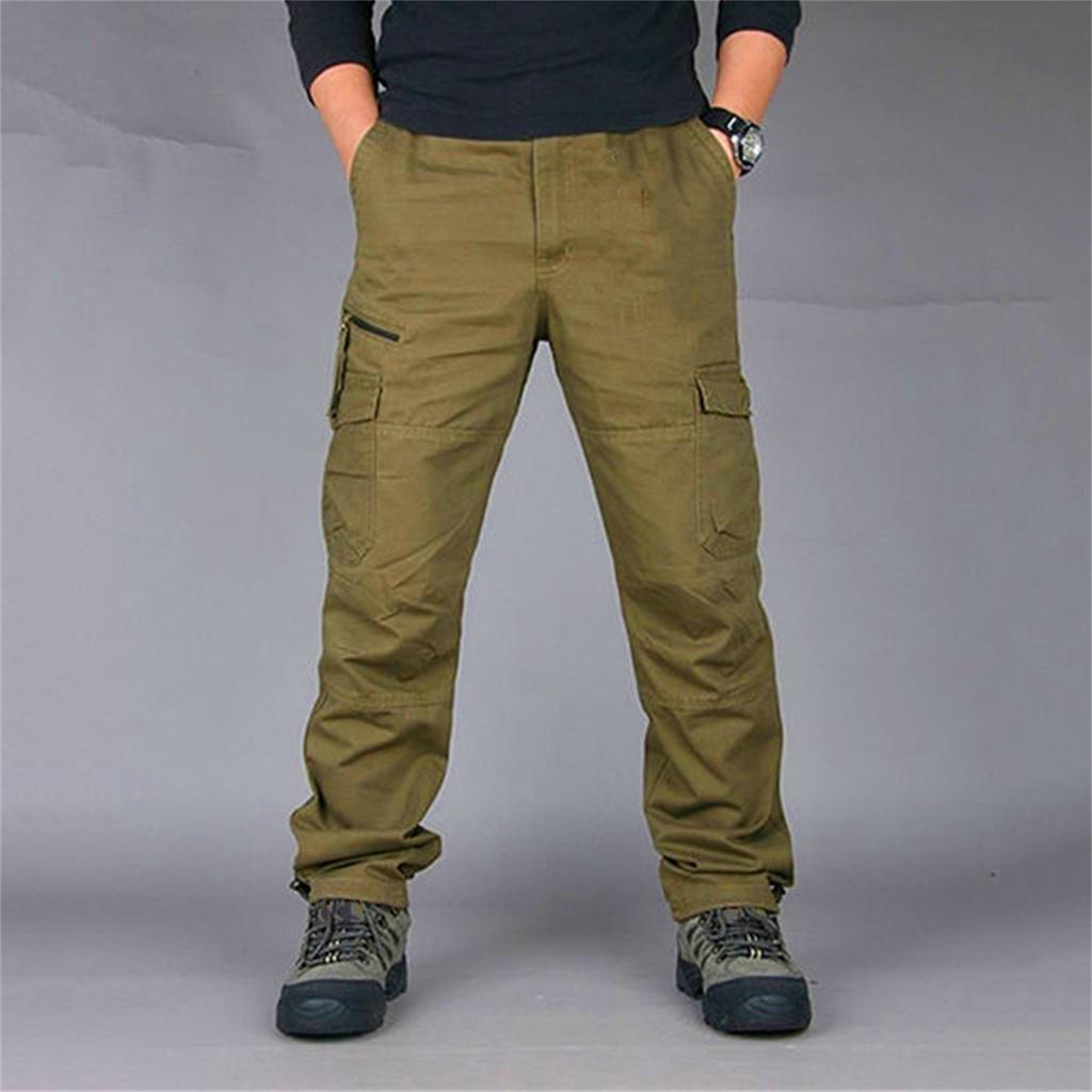 Men's Multiple Pockets Casual Pants Military Cargo Pants Outdoor Hiking Trekking Men's Hip Hop Bottom