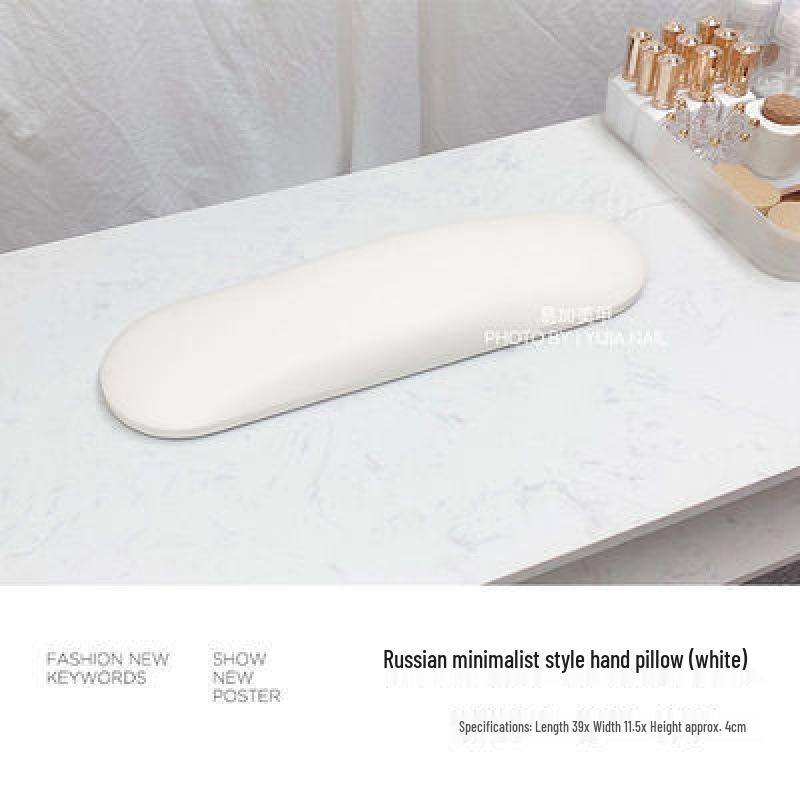 High-End Minimalist Russian Style Manicure Hand Rest Pad Set - Black, White, Gray Leather