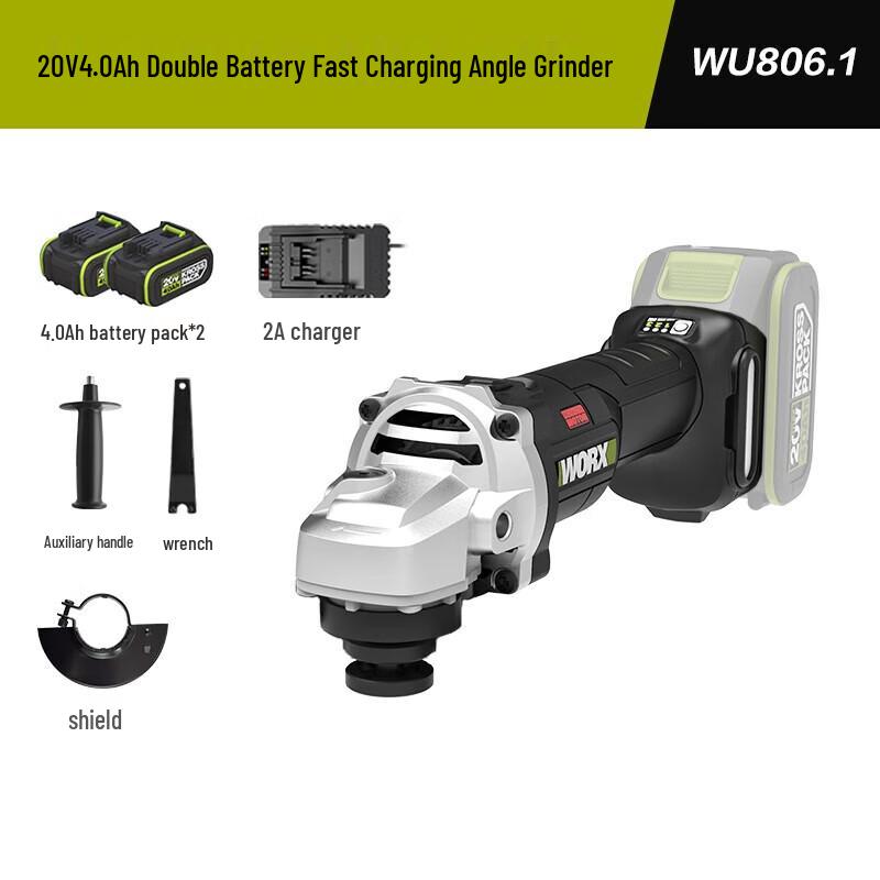 

Worx 20V Brushless Cordless Angle Grinder CN plug (adapter included)