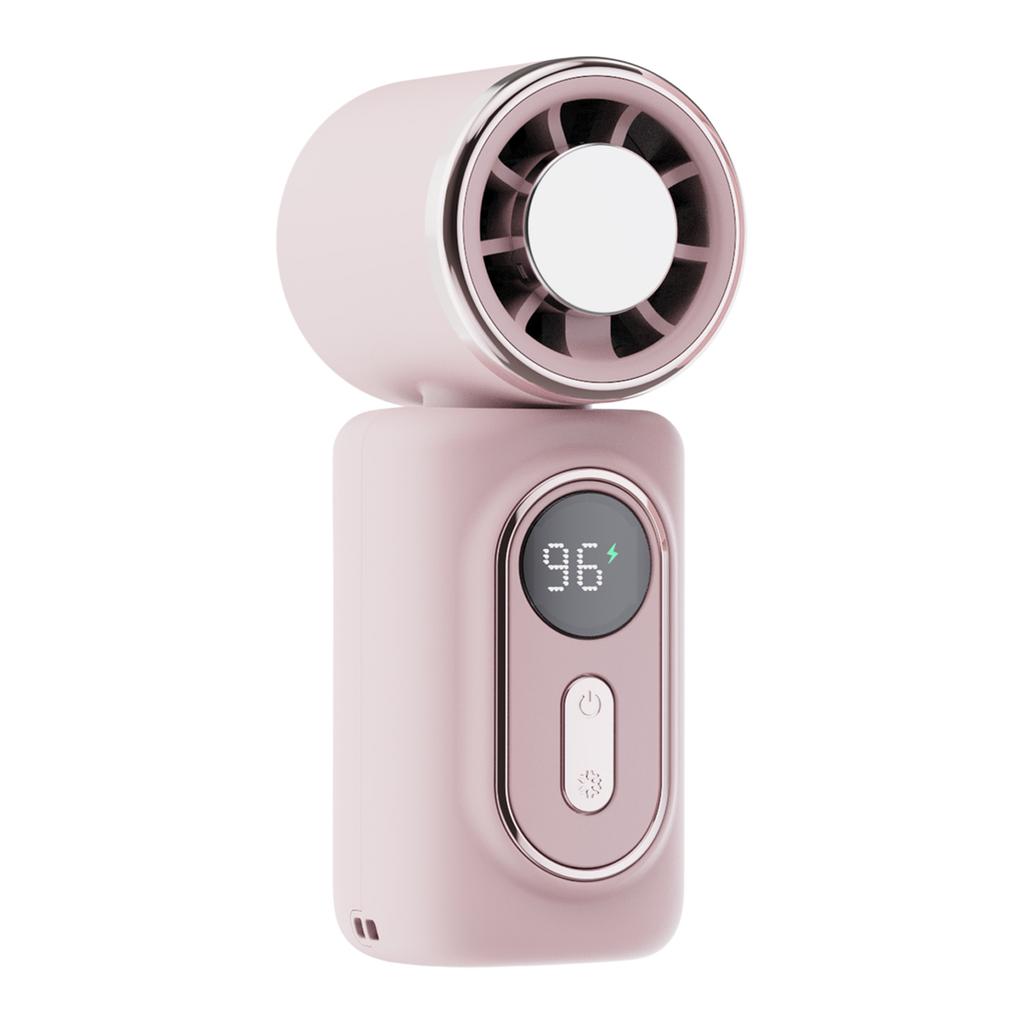 Small Pocket Fan 3000mAh Portable Fan Adjustable 5-Speed with LED Display for Outdoor Travel Office Travel Accessories Gift