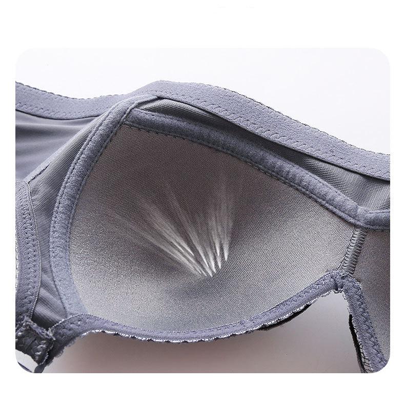 Großer BH ohne Stahlring, atmungsaktiv, dünner Schnitt, volle Körbchen, nahtlos, bequem, dreireihig