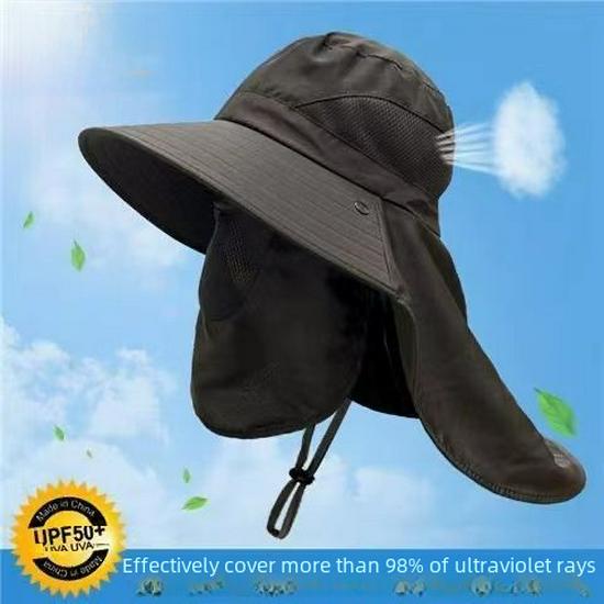 Men's Sun Protection Fishing Hat with Face Cover - UV Shield for Summer & Mountaineering