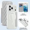 For iPhone 17 Pro Max Case Compatible with MagSafe Rhombus PU Leather Phone Cover