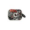 Cartoon Q version of the little monster skull pattern black round buckle personality creative color corrugated edge for AirPods