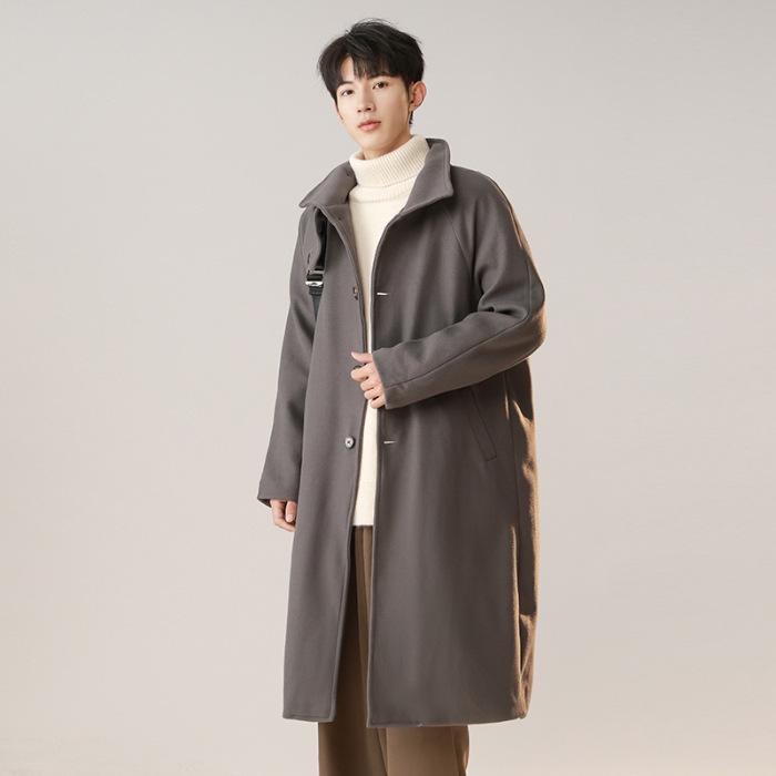 Men's 2025 Trendy Mid-Length Woolen Trench Coat: Stylish, Versatile & Casual.