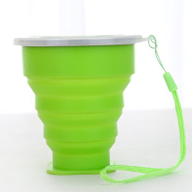 270ML Travel Cup Stainless Steel Silicone Retractable Folding Cups Telescopic Collapsible Coffee Cups Outdoor Sport Water Cup