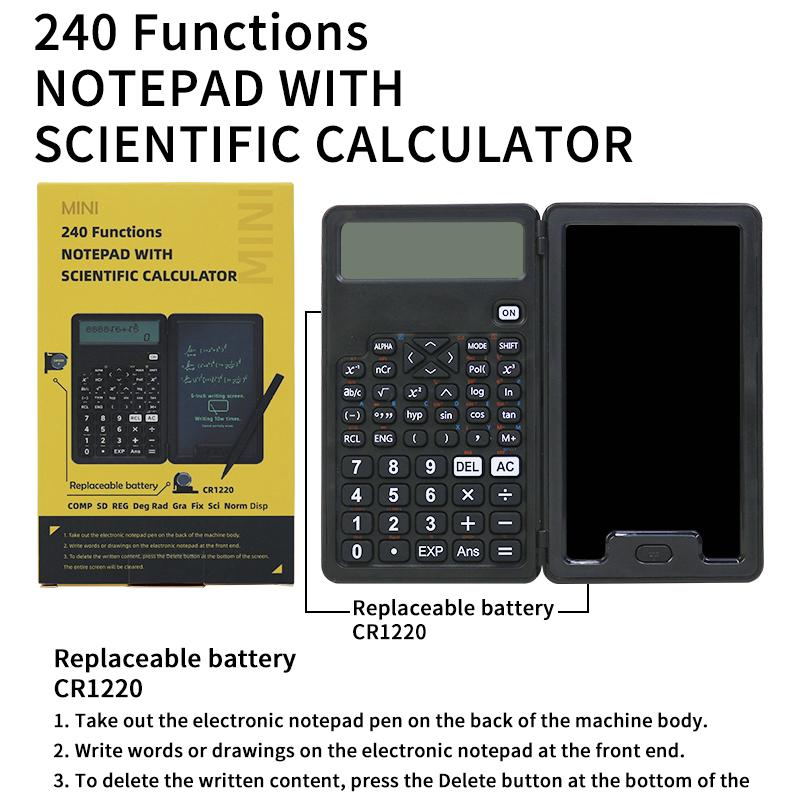 Whole Sale 5-Inch Portable Graphic Calculator With Notebook Digital Drawing Pad for Students Office Business Use
