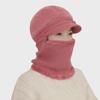 Women's Stylish Duckbill Hat with Fur Scarf – Warm, Knitted, for Middle-aged & Elderly