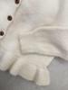 Women's Korean Round Neck Ruffled Hem Cardigan - Soft & Fluffy, Short Style for Early Autumn/Winter