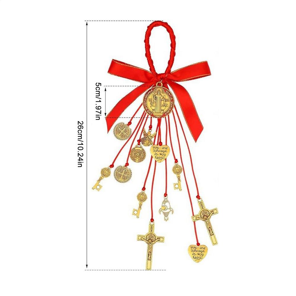 Order of Saint Benedict Protection Blessing Catholic Crucifix Home Door Metal Car Blessing Protection Charm for Window Door