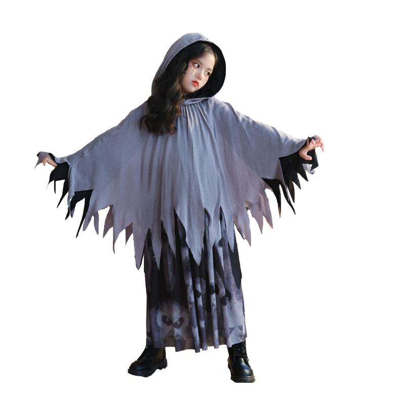 Halloweenské dětské kostýmy plášť plášť čarodějnice kostým Smrtky vtipné převleky výkonnostní kostýmy dětské oblečení