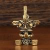 1Pc Vintage Brass Sanxingdui Prayer Priest Keychains Lanyard Pendants Handmade Rope Car Key Chain Rings Hanging