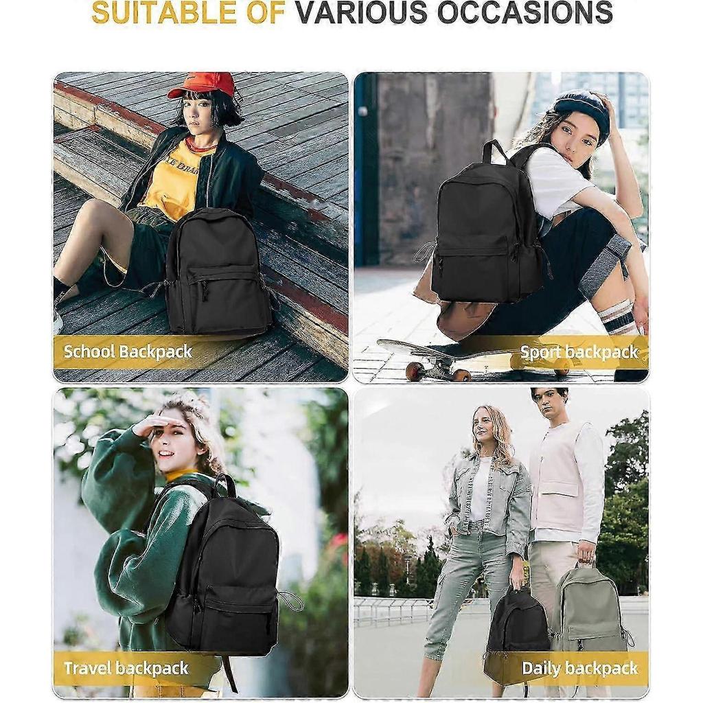 2025 School Backpack Black Waterproof Bookbag Casual Lightweight Travel Rucksack Daypack Backpacks for Men Women College High School Bags backpack for
